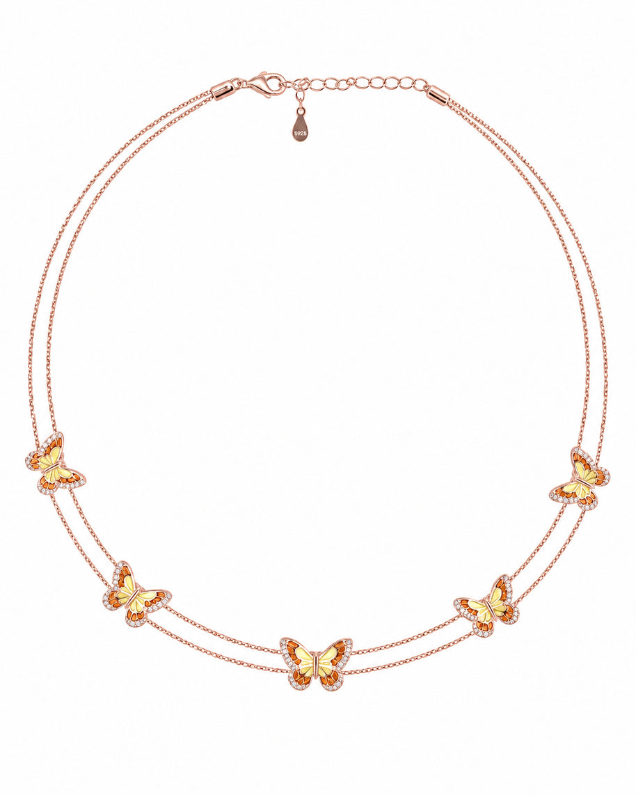 Sunset Butterfly Necklace in 92.5 Silver