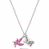 Pink Enamel Love Chain in 92.5 Silver