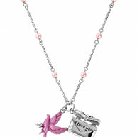 Pink Enamel Love Chain in 92.5 Silver