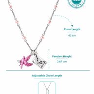 Pink Enamel Love Chain in 92.5 Silver