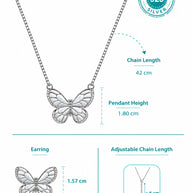Ivory Butterfly Pendant Set in 92.5 Silver