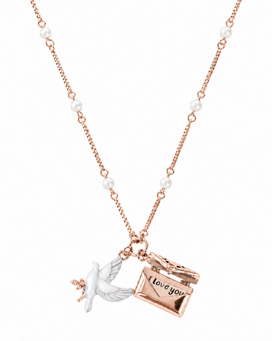 White Pearl Love Chain in 92.5 Silver