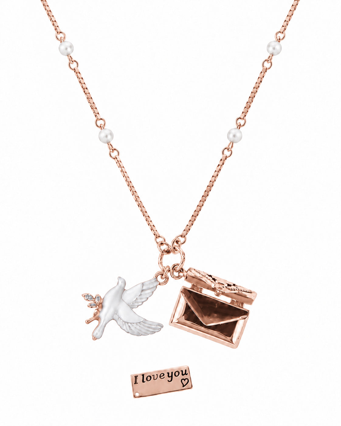 White Pearl Love Chain in 92.5 Silver
