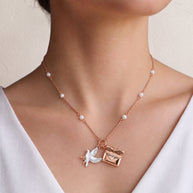 White Pearl Love Chain in 92.5 Silver