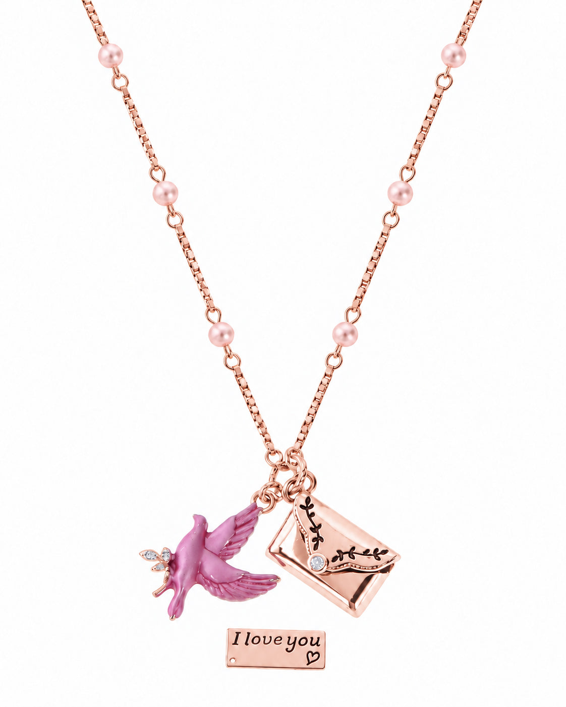 Pink Love Chain in 92.5 Silver