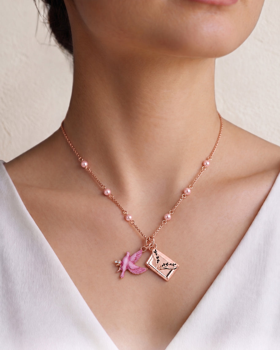 Pink Love Chain in 92.5 Silver