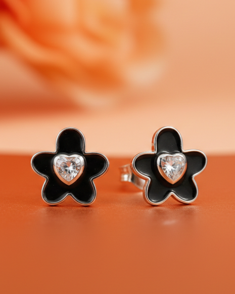 Black Studs in 92.5 Silver