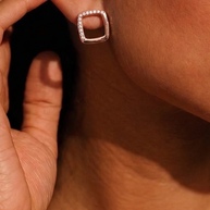 Halo Square Studs in 92.5 Silver