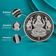 detailed design Gaja Lakshmi 999 Pure silver