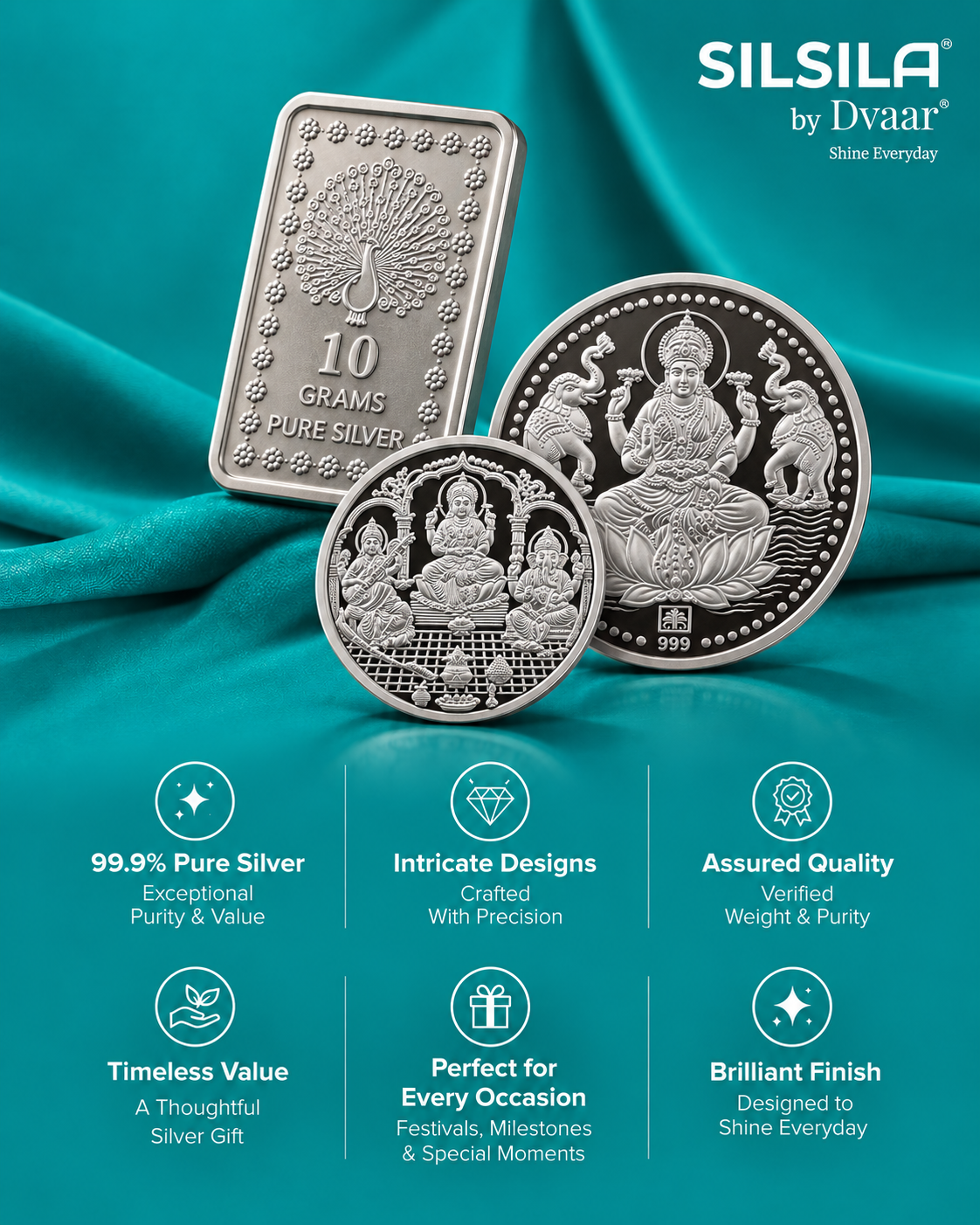 999 Pure silver round Coin design detailed