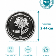 Rose 5g Coin in 999 Silver