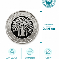 Banyan tree 5g Coin in 999 Silver