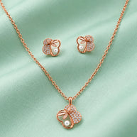 Butterfly Bloom Pendant Set in 92.5 Silver