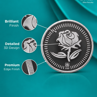 detailed design Rose Coin in 999 Silver