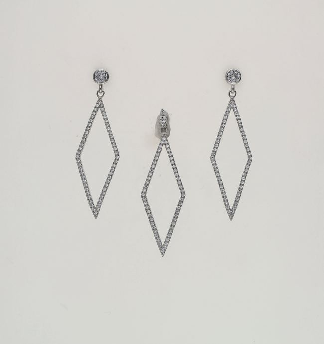 Diamond Veil Charm Duo in 92.5 Silver