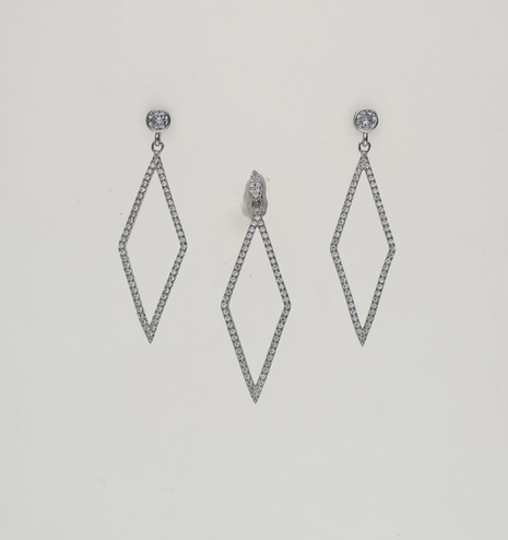 Diamond Veil Charm Duo in 92.5 Silver