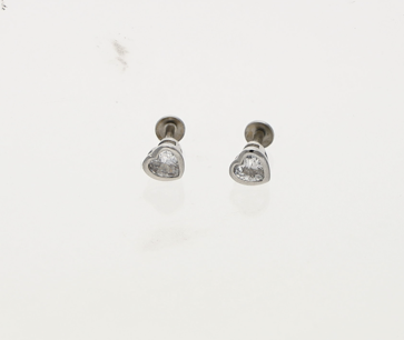 Pure Heart Rhodium Studs