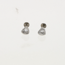 Pure Heart Rhodium Studs