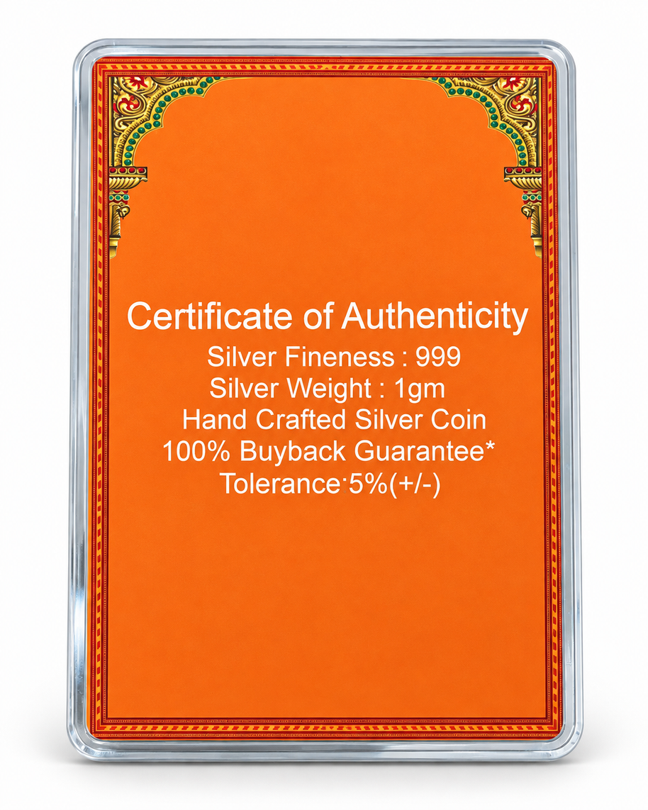 Shubh Labh Lakshmi Ganesha in 999 Silver Coin