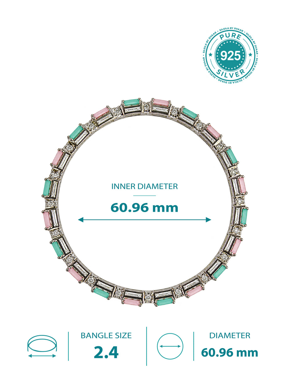Mint Rhodium Bangles in 92.5 Silver