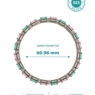 Mint Rhodium Bangles in 92.5 Silver