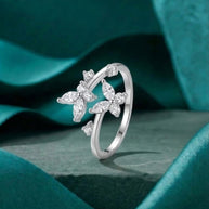 Wings Adjustable Ring in 92.5 Silver - Silsila by Dvaar