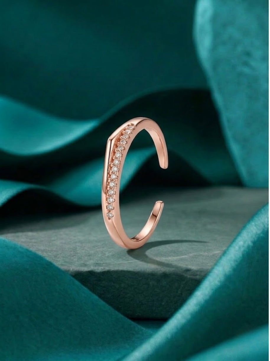 Dazzling Duo Ring in 92.5 Silver - Silsila by Dvaar